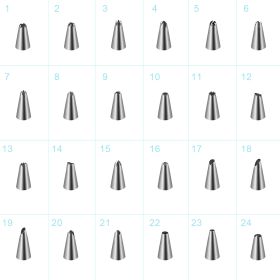 24Pcs Cake Decorating Supplies kit Stainless Steel DIY Baking Supplies Icing Tips with Pastry Bags & Disposable Coupler & Storage Case