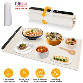 Electric Warming Tray Smart Food Warmer Roll Up Heating Pad With Adjustable Temperature Control 3 Auto Timer Settings for Buffet Party Gathering Resta