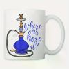 11oz Funny Hookah Coffee Mug with "Where's My Hose?" Design – White Ceramic Smoking Accessory Gift for Bars,
