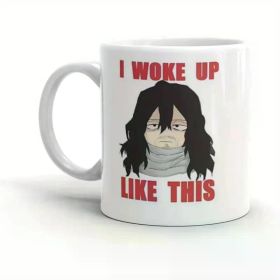 Aizawa Shouta Eraserhead''I woke up like this'' Chibi B/MHA. 11 Oz Ceramic Coffee Mugs With C-