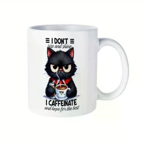 Charming Coffee Cat Ceramic Cup 11 Ounces, Ideal for Hot And Cold Drinks, Office Home And Special Occasions