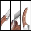 Meat Cleaver,Cleaver Knife, Handmade Knife Fulltang Stainless Steel Meat Cleaver Finger Buckle Knife With Wooden Handle Portable Outdoor Kitchen Tool