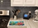 NEW Seaweed Glass Cutting Board Decorative Tempered Glass Kitchen Cutting and Serving Board Large Size Chopping Board
