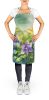 Colorado Rocky Mountain Columbine in Watercolor Apron Cooking Kitchen Server Baking Crafts Gardening for Adult Women Men, Unisex, Large, Multicolor