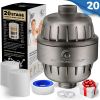 20 Stage Shower Filter with Vitamin C E for Hard Water High Output Shower Water Filter to Remove Chlorine and Fluoride 2 Cartridges Included Consisten