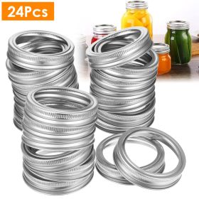 24 Pcs Regular Mouth Canning Jar Metal Rings Split-Type Jar Bands Replacement Fits For Ball Kerr Mason Jars