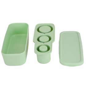 Ice Cube Tray Fit For 20OZ/30OZ/40OZ Stanley Cup Easy Release Silicone Hallow Cylinder Tumbler Ice Cube Mold With Lid And Bin for Iced Juice Whiskey C (Option: Green)