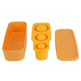 Ice Cube Tray Fit For 20OZ/30OZ/40OZ Stanley Cup Easy Release Silicone Hallow Cylinder Tumbler Ice Cube Mold With Lid And Bin for Iced Juice Whiskey C (Option: Orange)