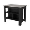 Brooklyn Kitchen Island, Three Concealed Shelves