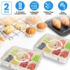 Divided Serving Tray 8 Compartments Snack Box Charcuterie Container Clear Snack Platter Organizer Storage Box with Lid Handle for Candy Nuts Cookies F