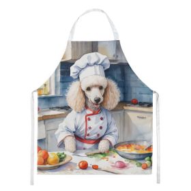 White Poodle The Chef Apron Cooking Kitchen Server Baking Crafts Gardening for Adult Women Men, Unisex, Large, Multicolor (Default: Default)