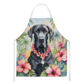 Great Dane Luau Apron Cooking Kitchen Server Baking Crafts Gardening for Adult Women Men, Unisex, Large, Multicolor (Default: Default)